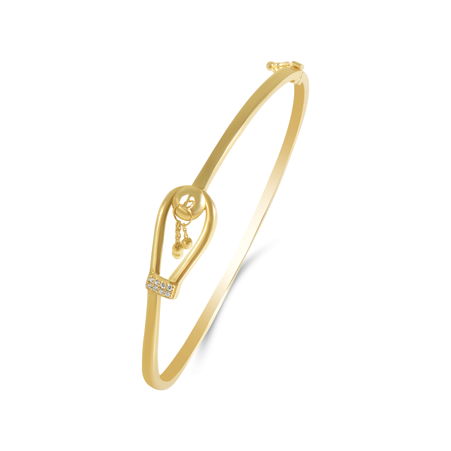 Bratara aur 14k fixa cu nod, fire de aur si pietre Zirconia Golden Knot