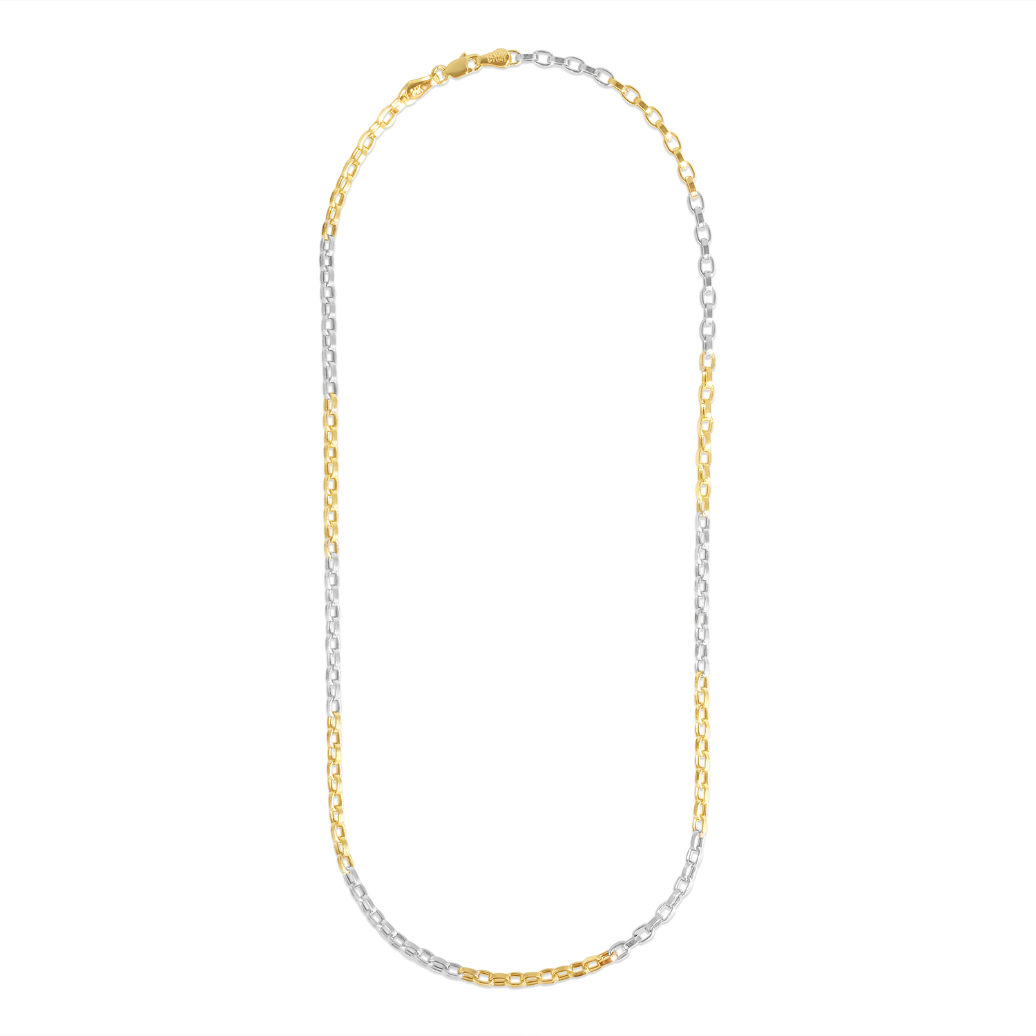 Lant aur 14k bicolor cu zale rotunde Golden Harmony