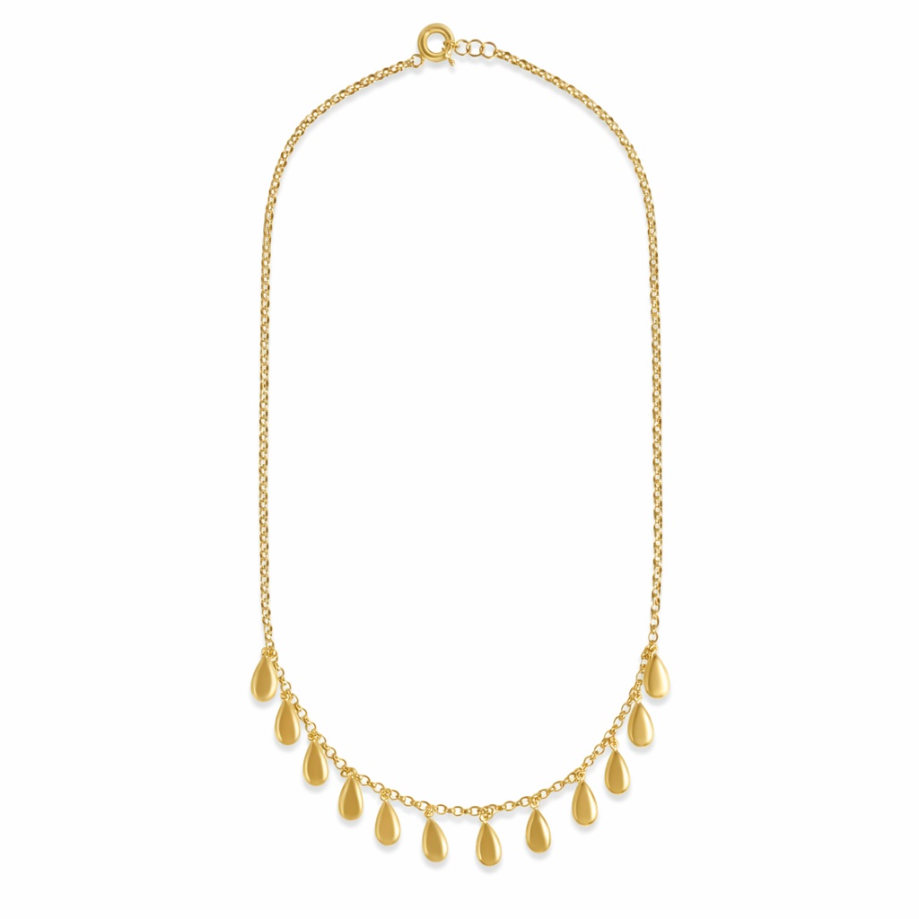 Colier aur 14k cu pandantive in forma de picaturi Golden Drops