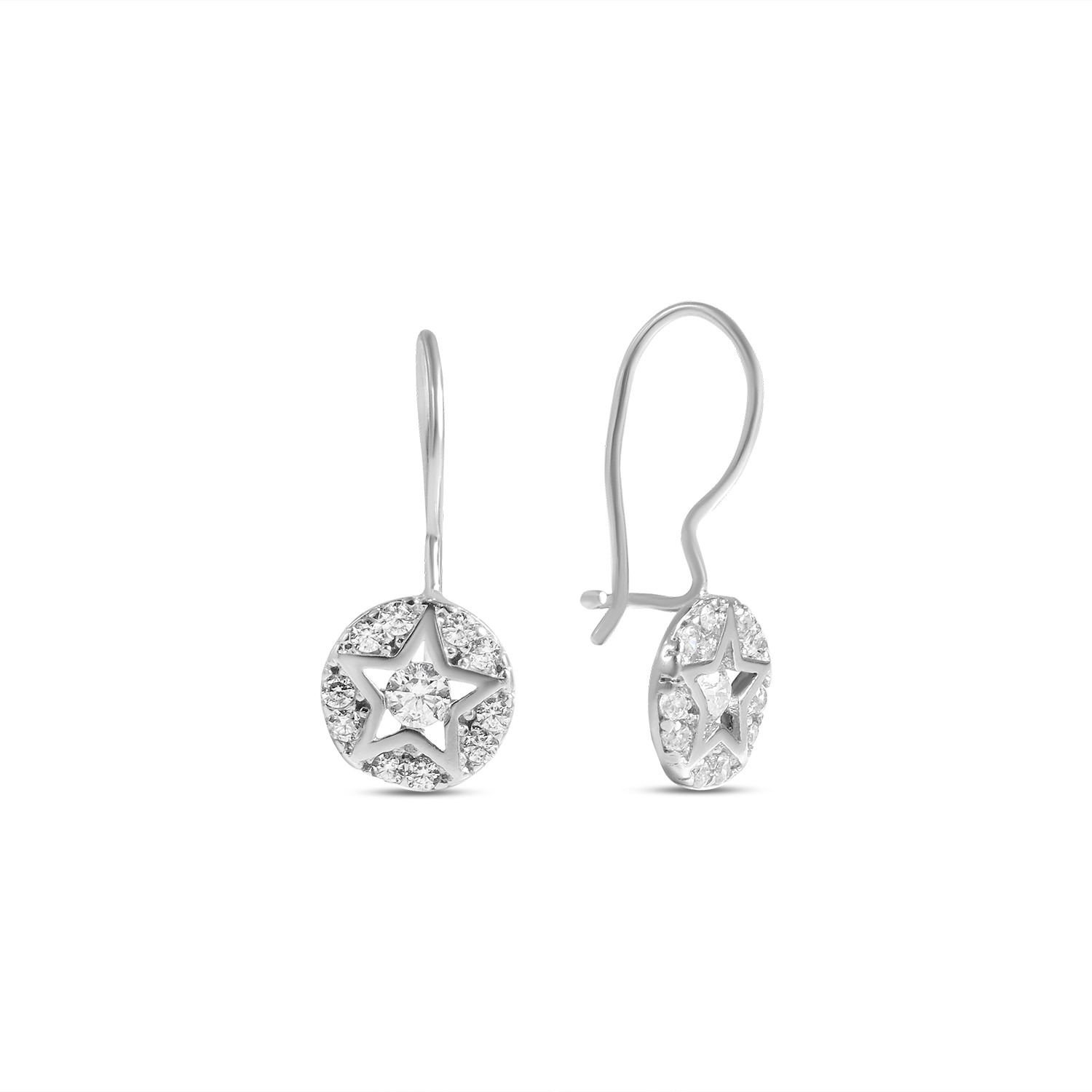 Cercei aur 14K cu stea si pietre Zirconia Star Glow Mini