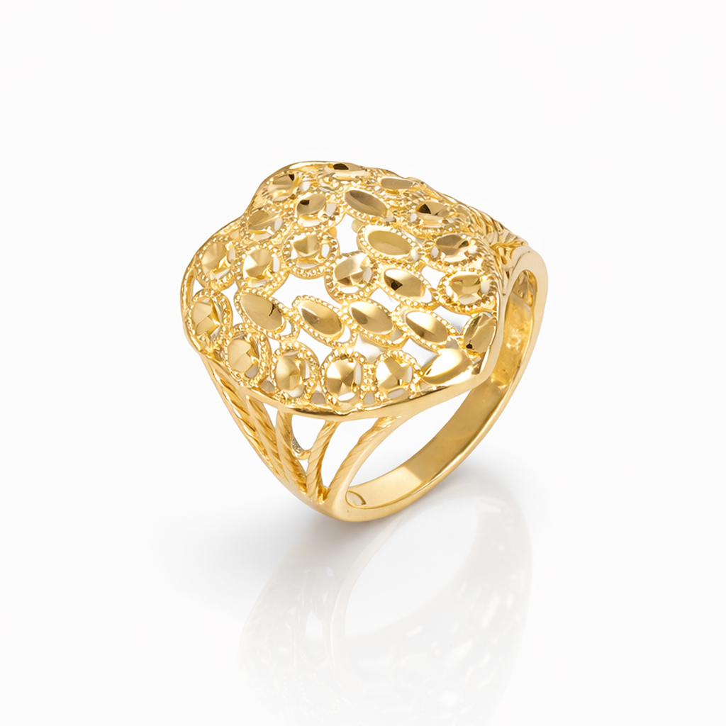 Inel aur 14K design filigranat in forma de inima Heart of Gold