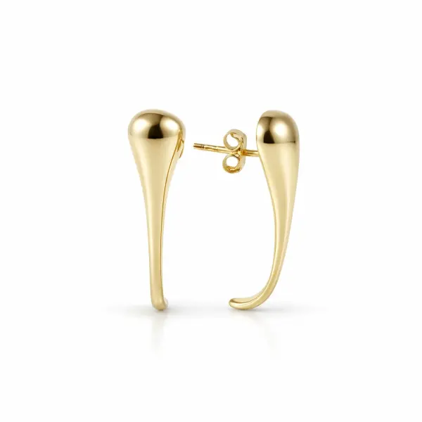 Cercei aur 14K model topit cu finisaj lucios Molten Elegance