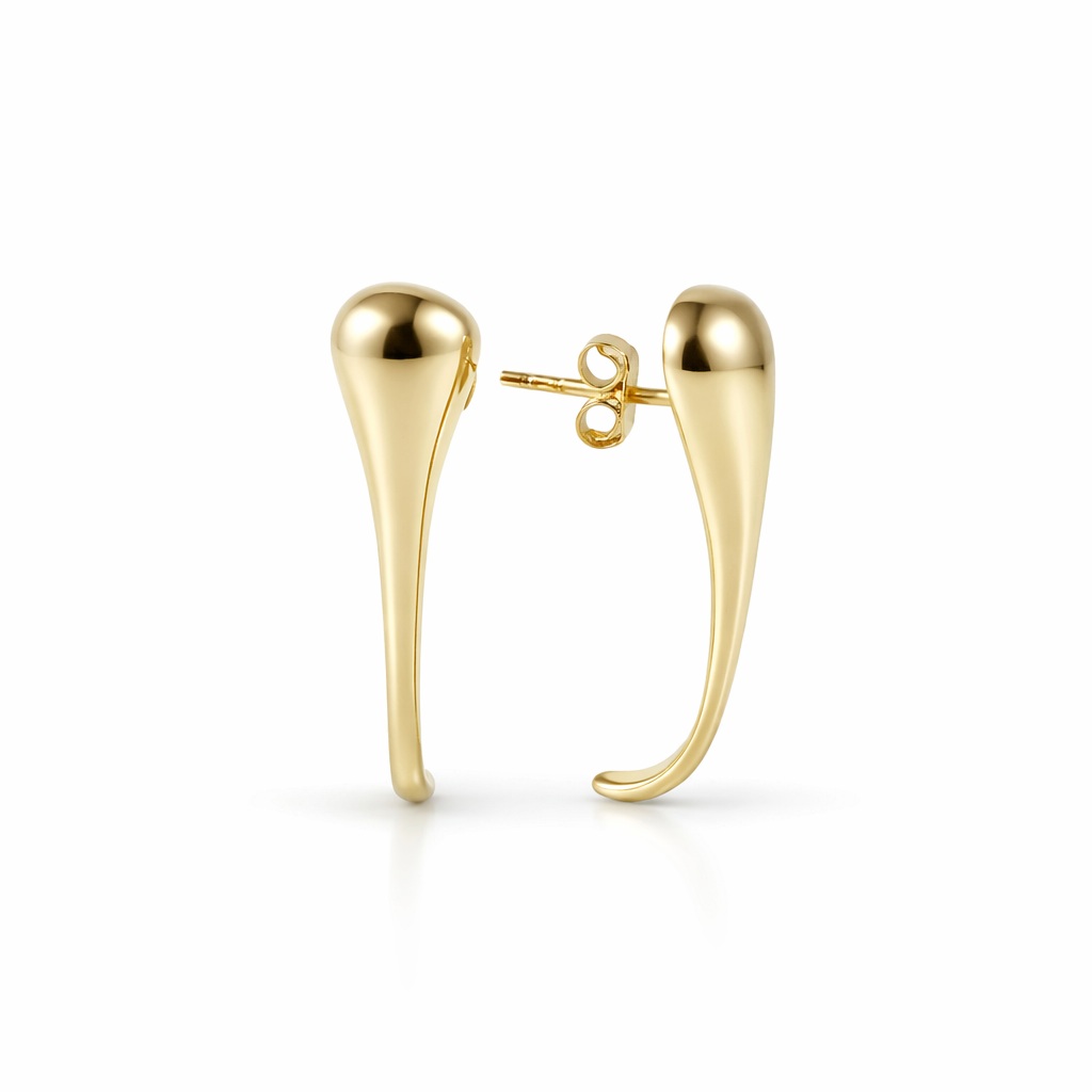 Cercei aur 14K model topit cu finisaj lucios Molten Elegance