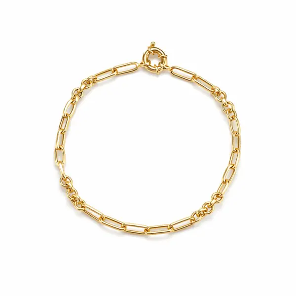 Bratara aur 14K cu 3 tipuri de zale diferite Triple Link Harmony