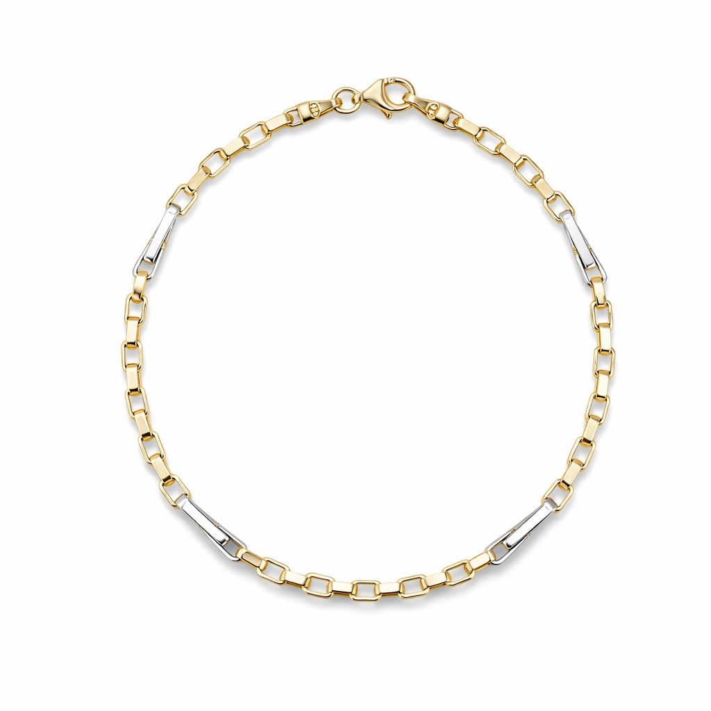 Bratara aur 14K cu zale ovale si zale lungi Elegant Fusion Links