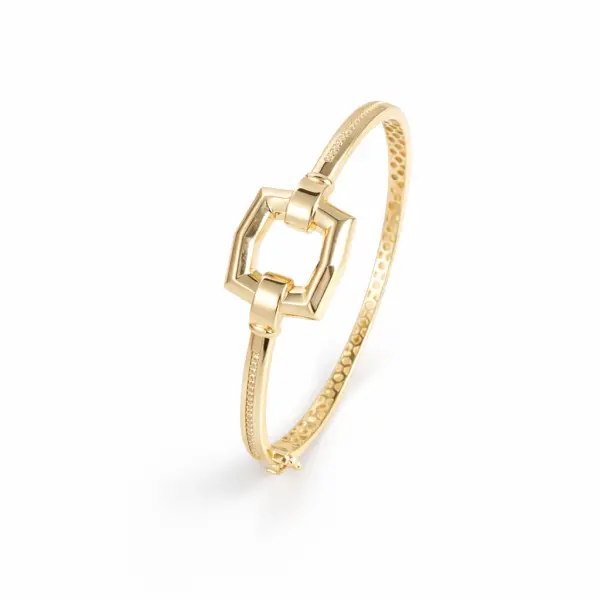 Bratara aur 14k fixa model catarama cu pietre Zirconia Buckle Glam