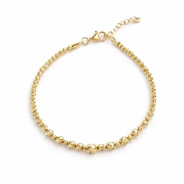 Bratara aur 14K cu bile si pandantiv bila Golden Sphere Charm