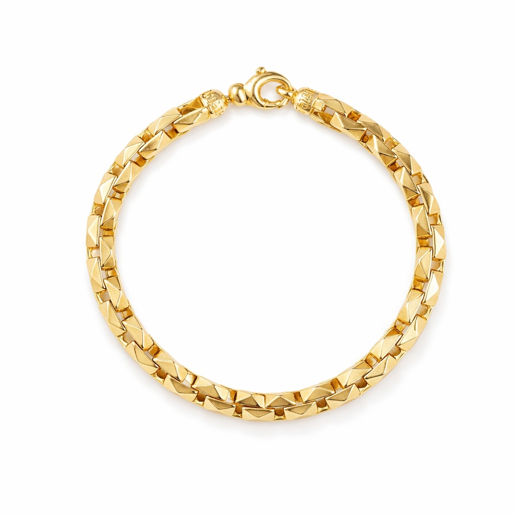 Bratara aur 14K cu zale groase iesite in relief Bold Geometry Chain