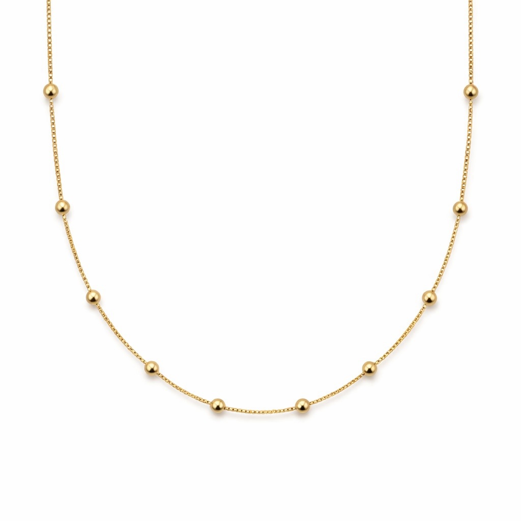 Colier aur 14k cu bile delicate Golden Dots