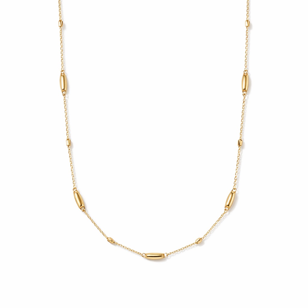 Colier aur 14k cu pandantive cilindrice si ovale Geometric Glow