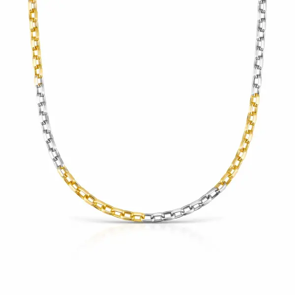 Lant aur 14k cu zale rotunde intercalate Dual Circle Harmony