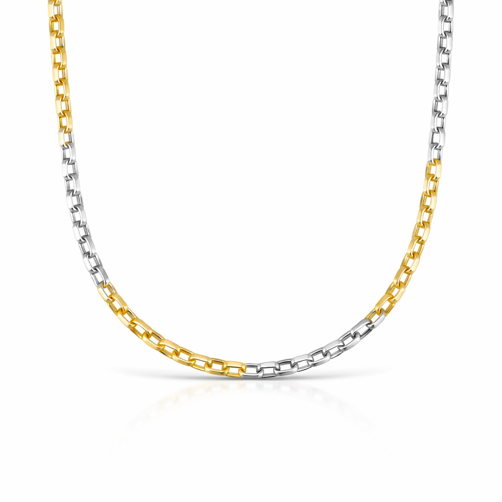 Lant aur 14k cu zale rotunde intercalate Dual Circle Harmony