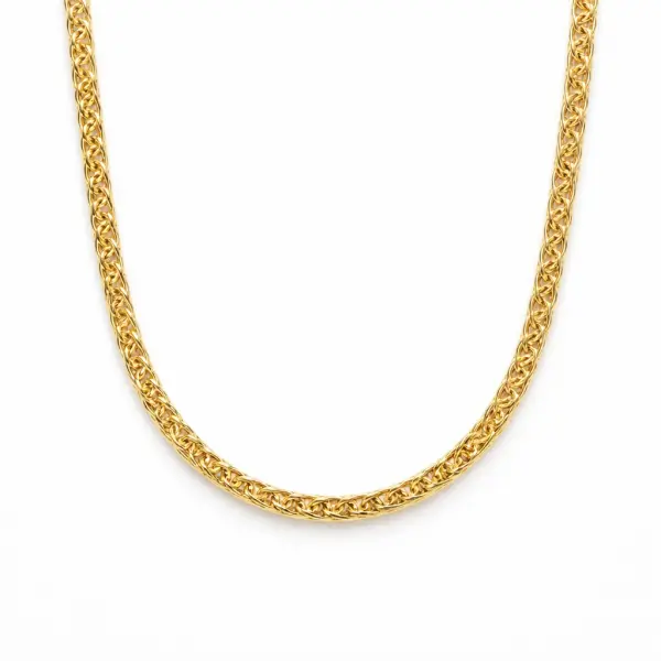Lant aur 14k cu zale drepte late si structura compacta Bold Linear Chain