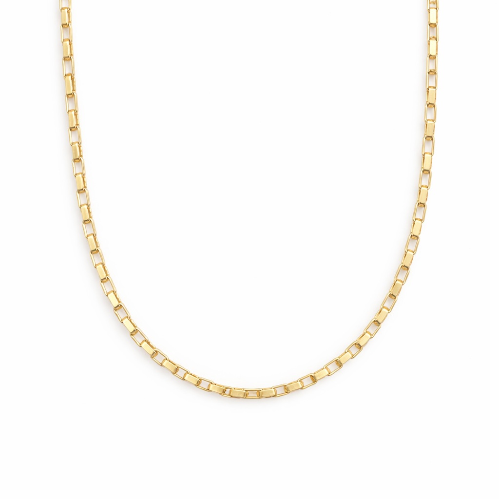 Lant aur 14k cu zale ovale drepte si design geometric Oval Link Signature