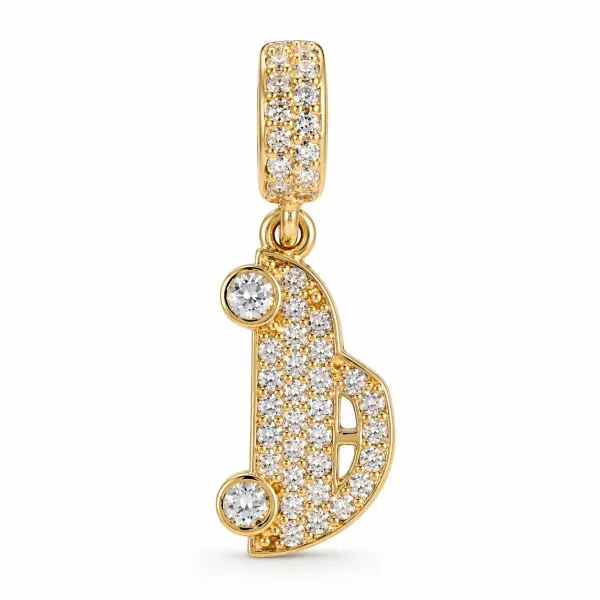Charm aur 14k Turnul Eiffel cu pietre Zirconia Lumiere Parisienne