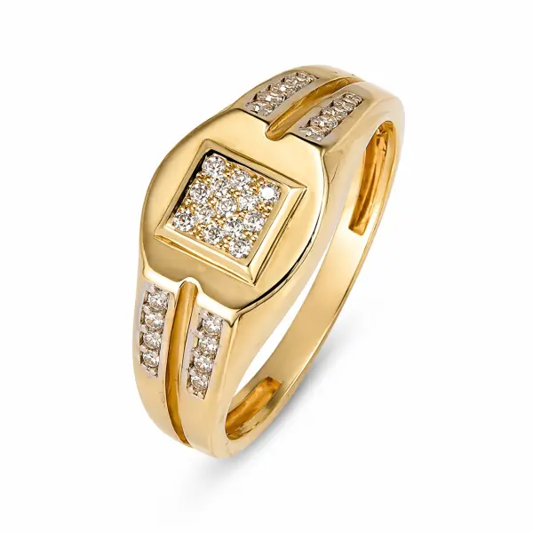 Inel aur 14K cu pietre Zirconia albe Imperial Ice Frame