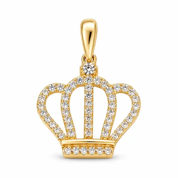 Pandantiv aur 14K coroana cu pietre Zirconia Royal Crown Charm