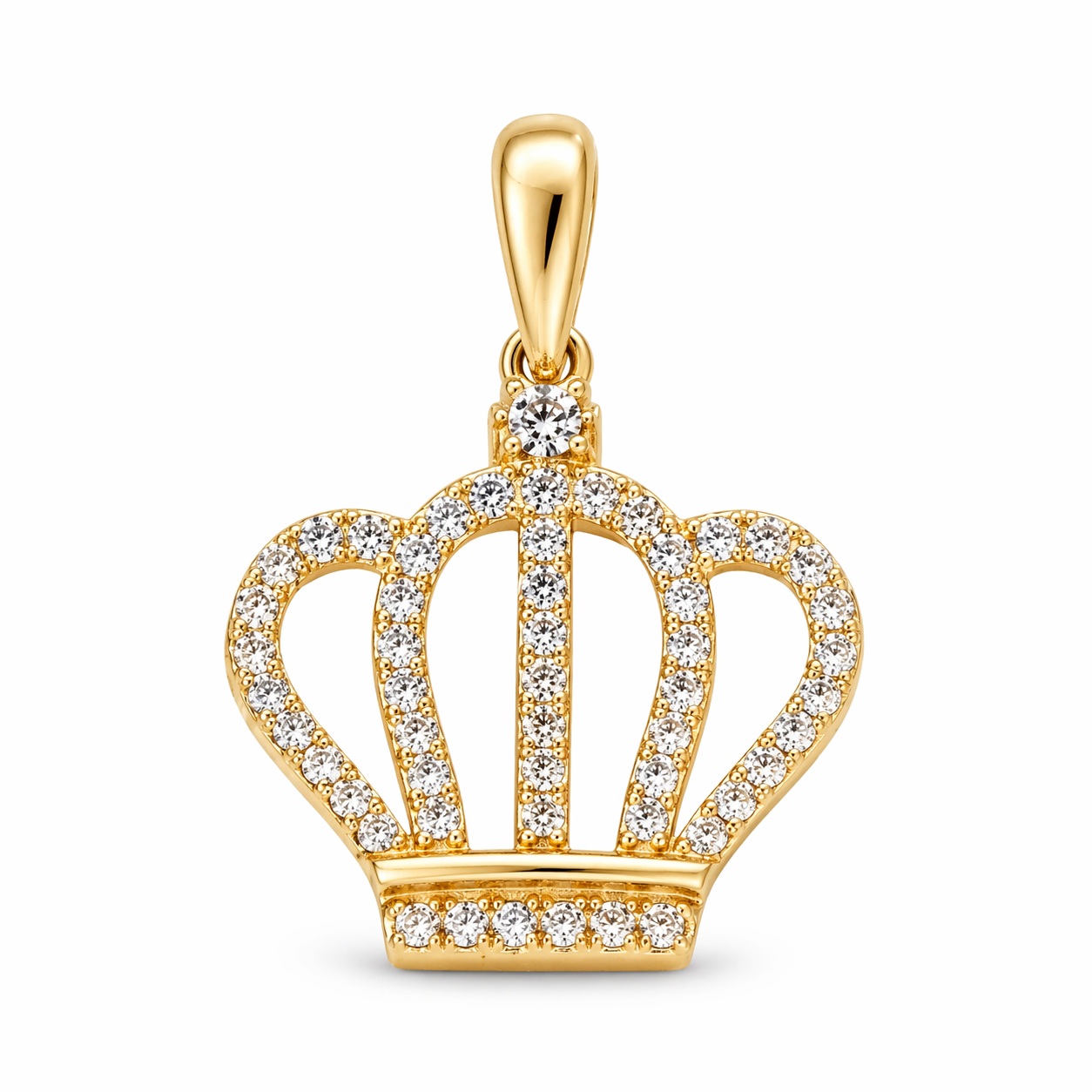 Pandantiv aur 14K coroana cu pietre Zirconia Royal Crown Charm