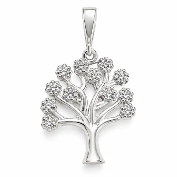 Pandantiv aur 14K model copacul vietii cu pietre Zirconia Life Tree Elegance