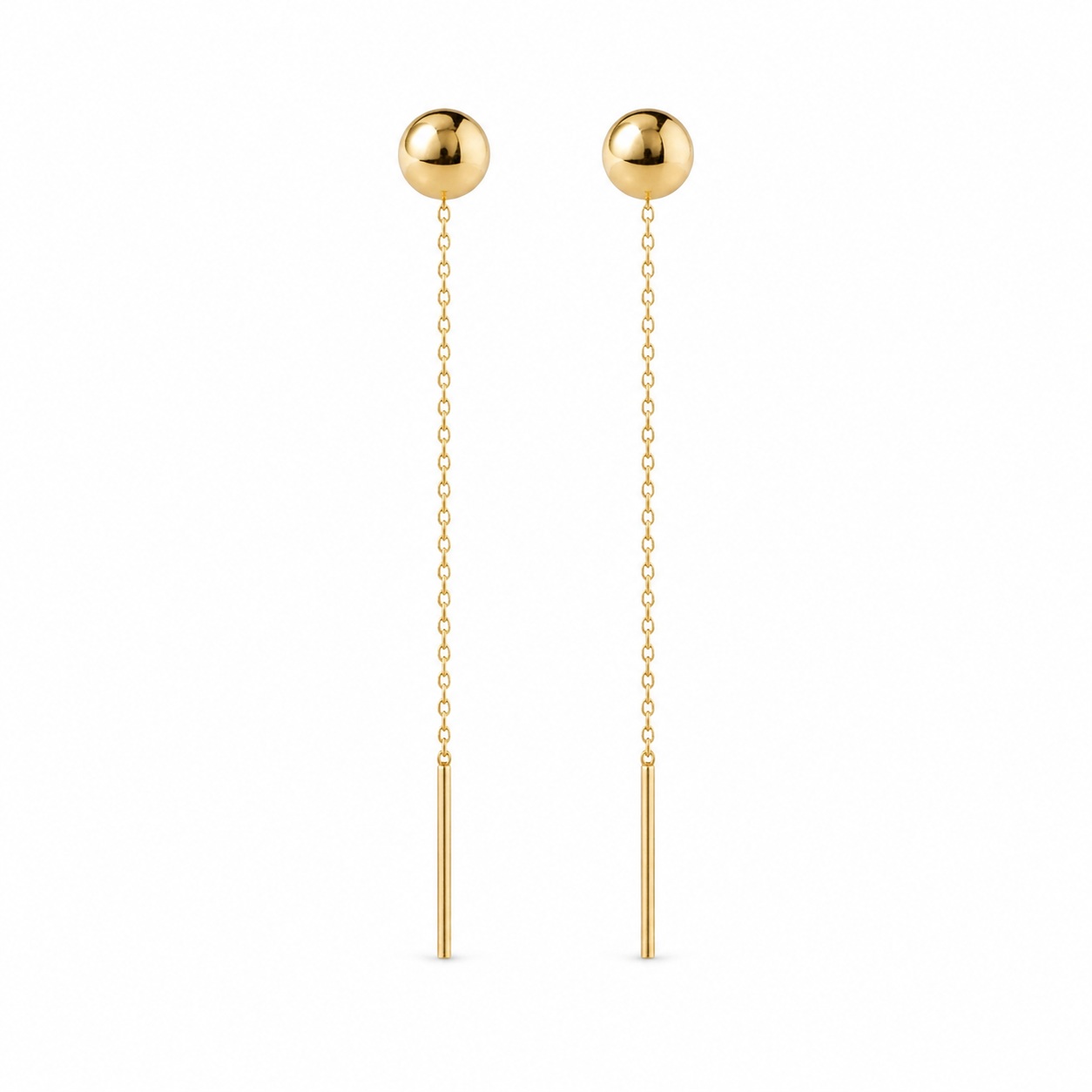 Cercei de aur 14k tip fir cu banut si pietre Zirconia Radiant Coin Drop