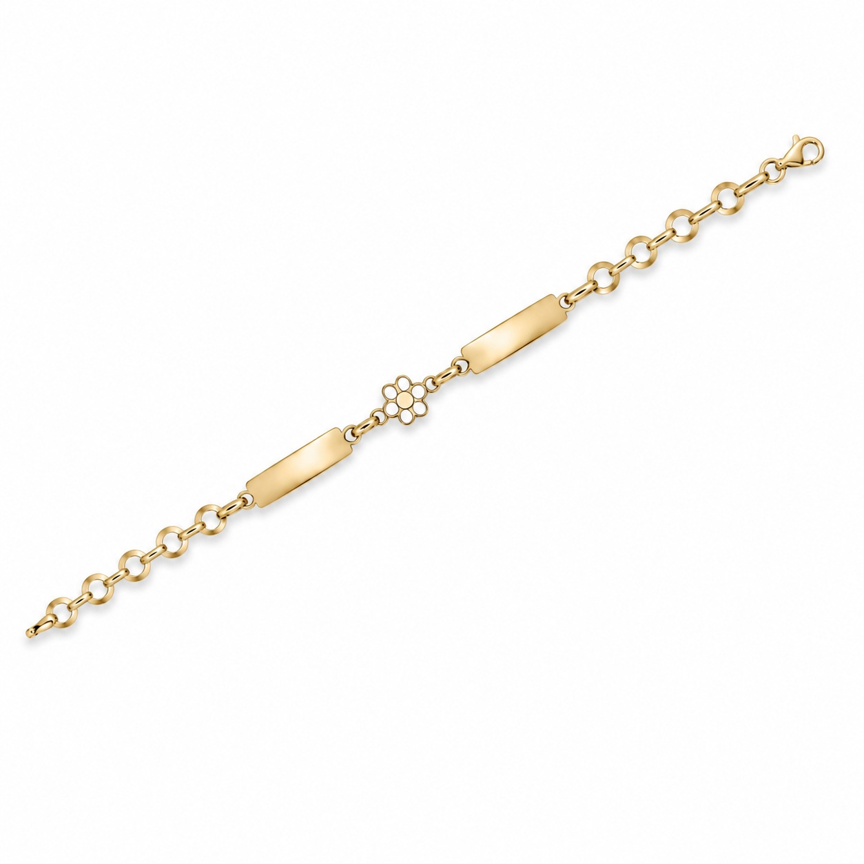 Bratara aur 14K cu floare si placute Little Blossom Charm