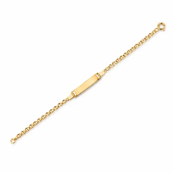 Bratara aur 14K cu placuta Little Golden Memory