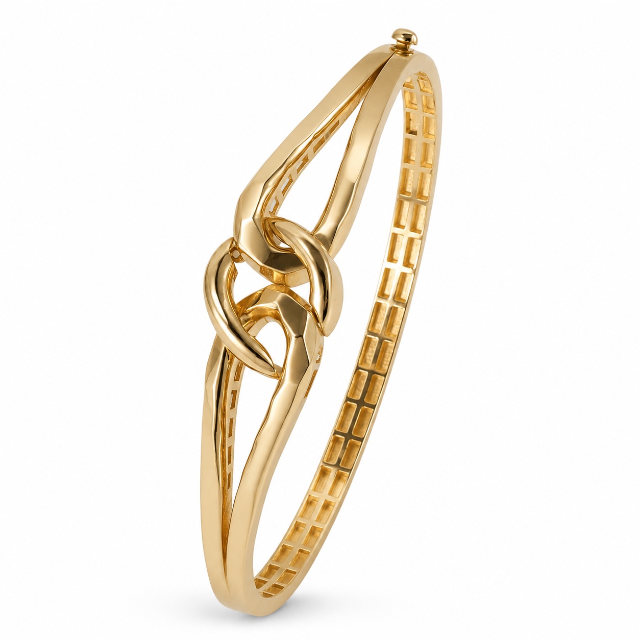 Bratara aur 14k fixa cu design impletit si textura Imperial Weave