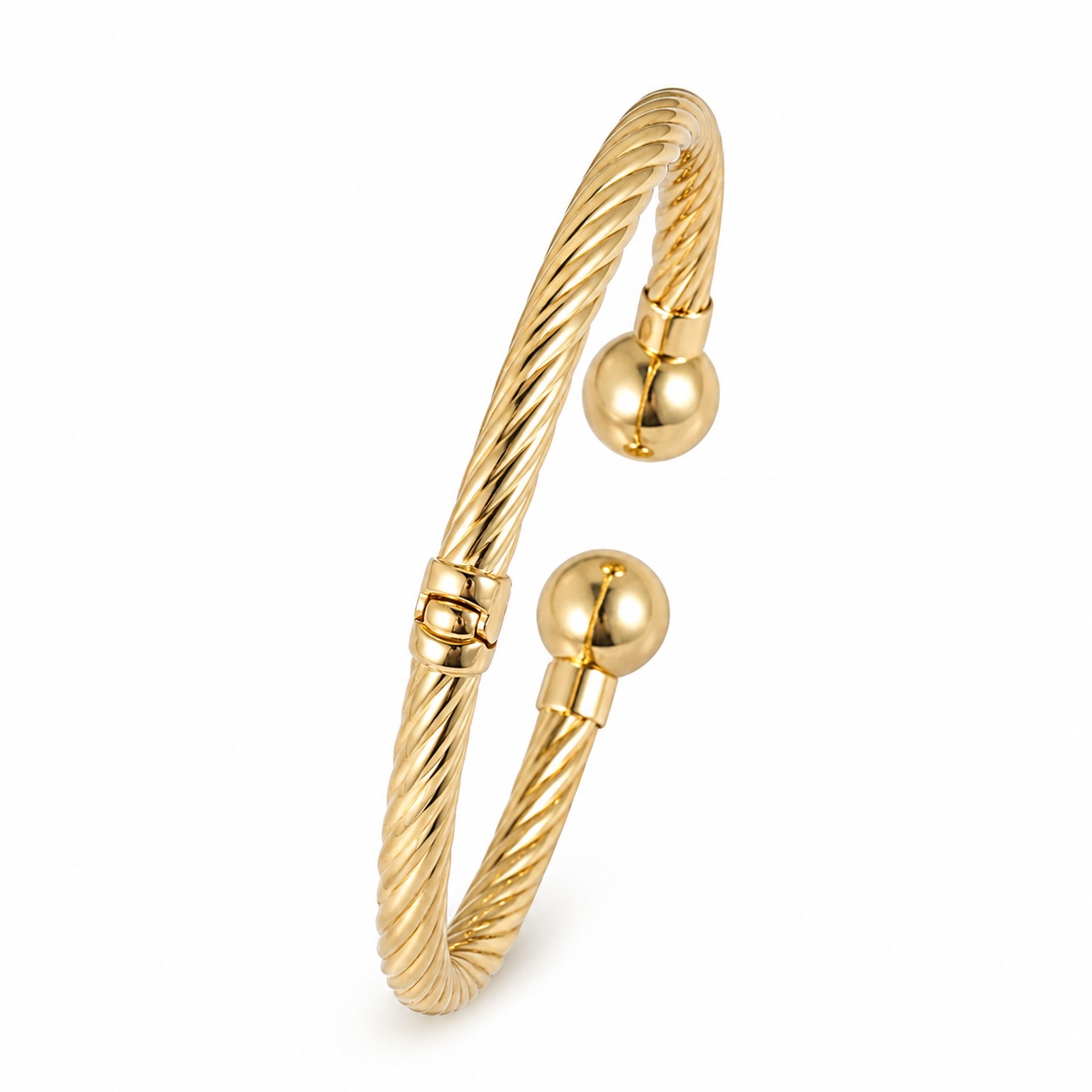 Bratara aur 14k fixa reglabila cu design texturat Golden Rope