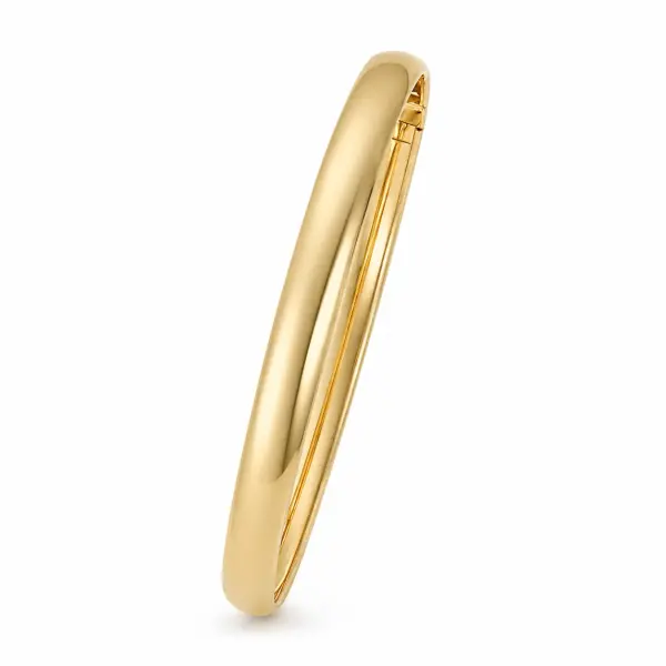 Bratara aur 14k fixa cu design simplu fin si margini rotunjite Golden Silhouette