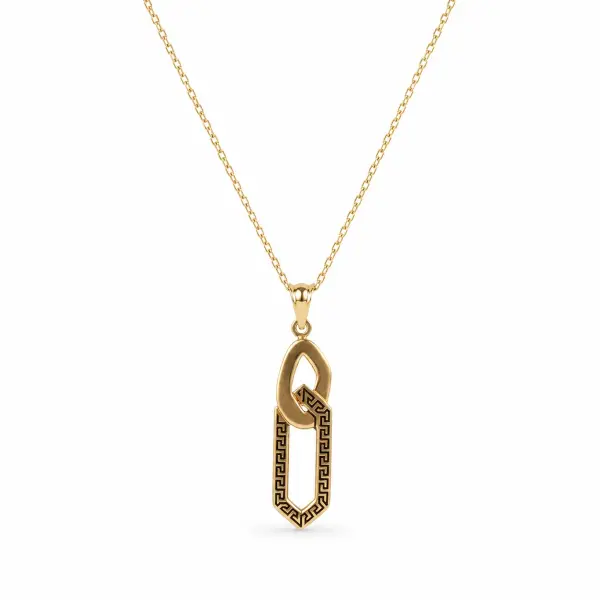 Colier aur 14k cu pandantiv runic si model geometric Mystic Rune