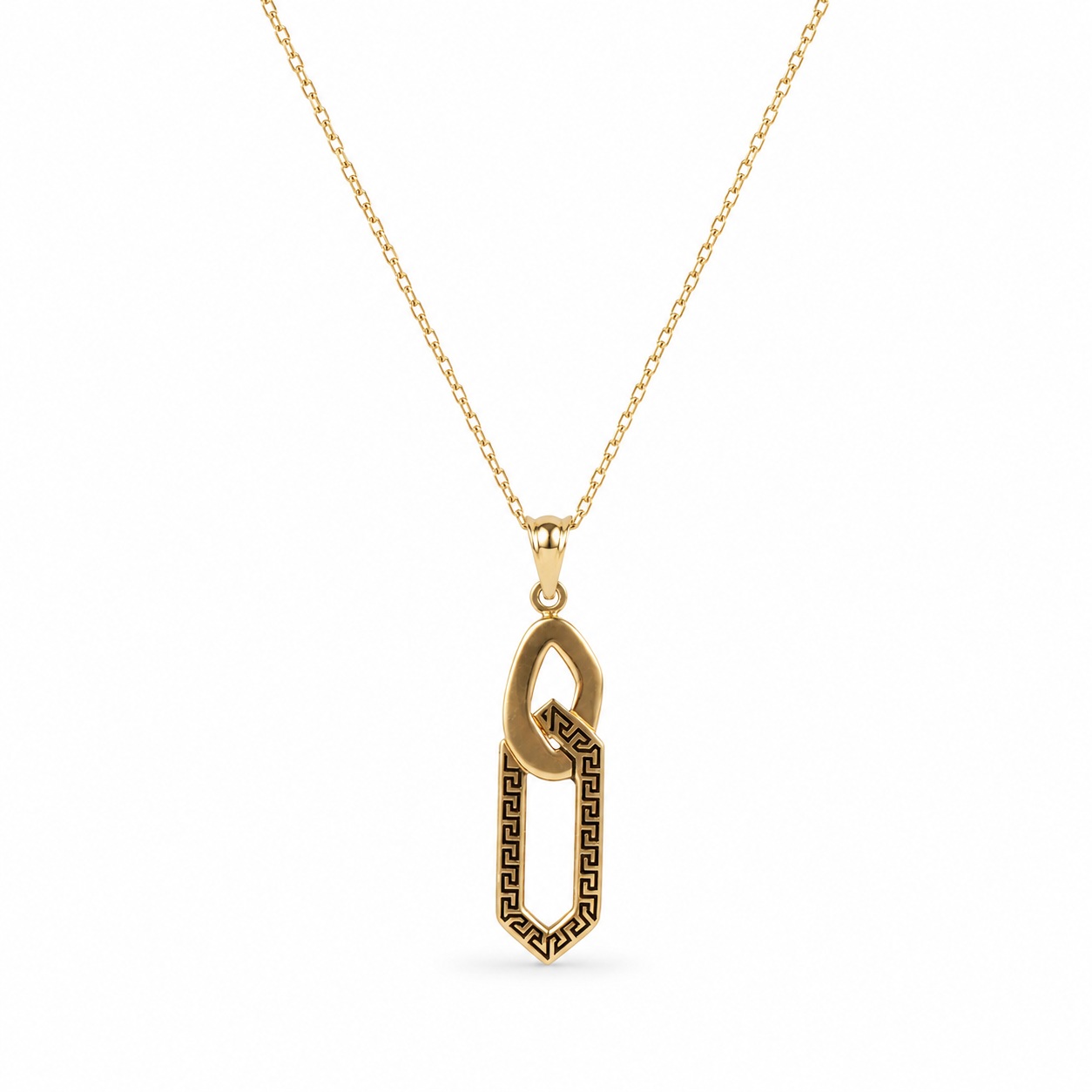 Colier aur 14k cu pandantiv runic si model geometric Mystic Rune