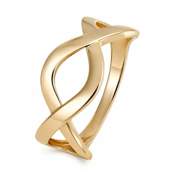 Inel aur 14K cu design impletit Golden Braid