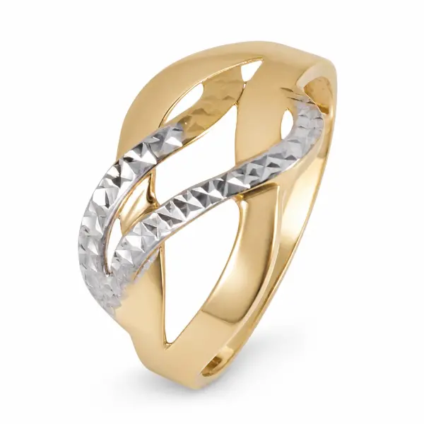 Inel aur 14K cu impletituri texturate Velvet Weave
