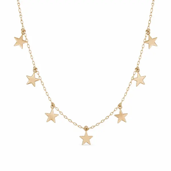 Colier aur 14k cu pandantive stea si piatra Zirconia Celestial Shine