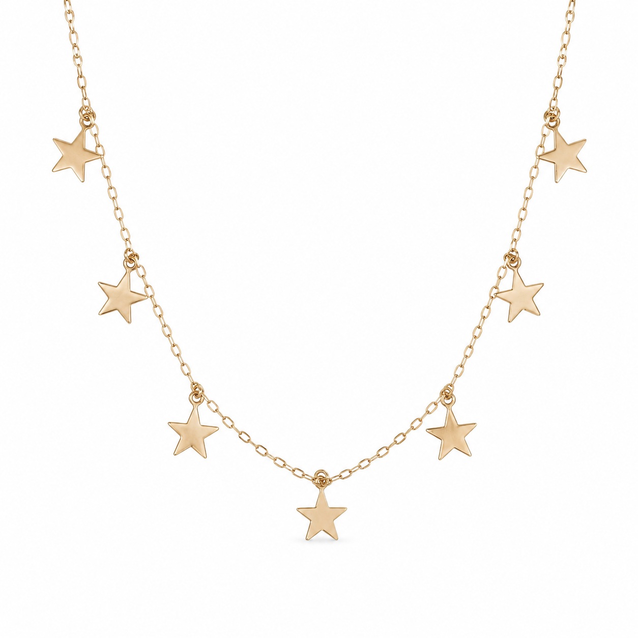 Colier aur 14k cu pandantive stea si piatra Zirconia Celestial Shine
