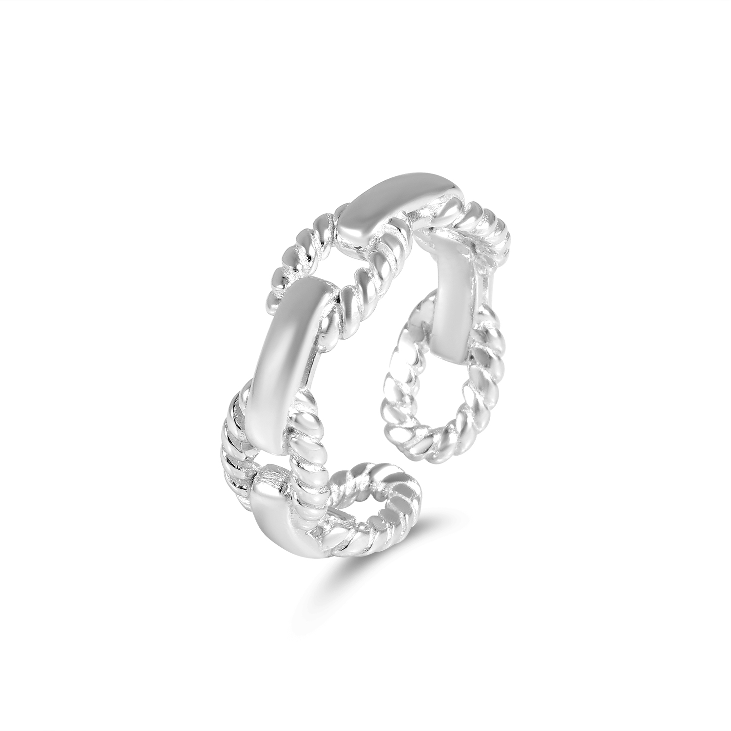 Inel argint cu model sculptat Silver Regal Twist