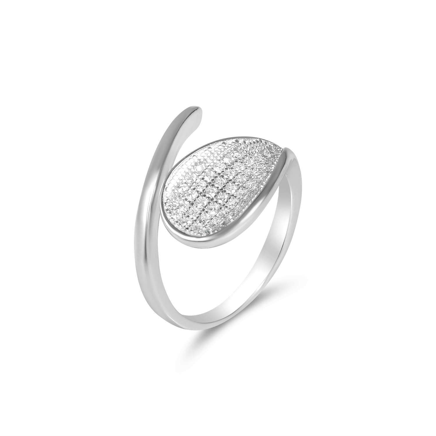 Inel argint cu pietre Zirconia in forma de picatura Silver Drop Glow