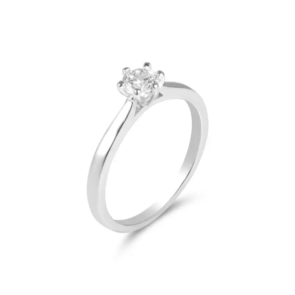 Inel argint cu piatra Zirconia Radiant Promise Solitaire