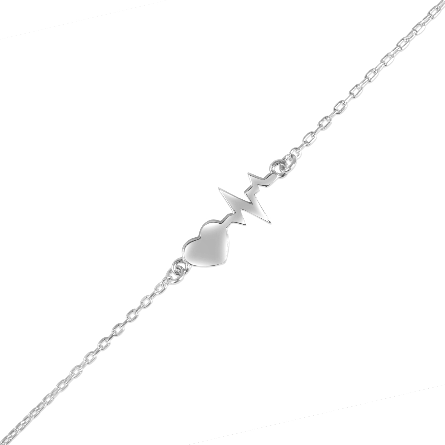 Bratara argint cu inima si puls Heartbeat Silver