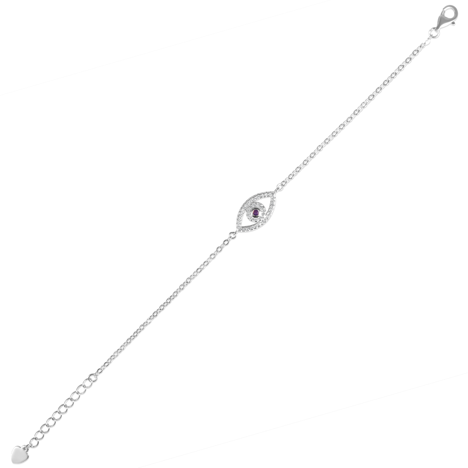 Bratara argint cu ochi de deochi si pietre zirconia Silver Protective Eye