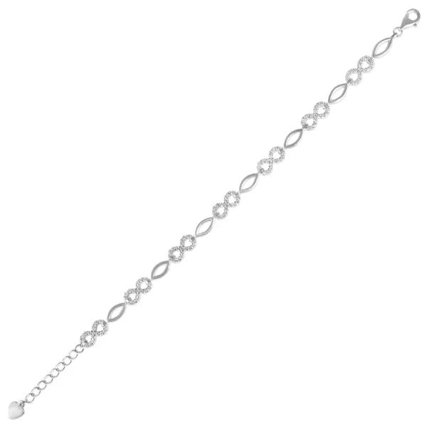 Bratara argint cu semne infinit si cercuri ovale Silver Endless Charm