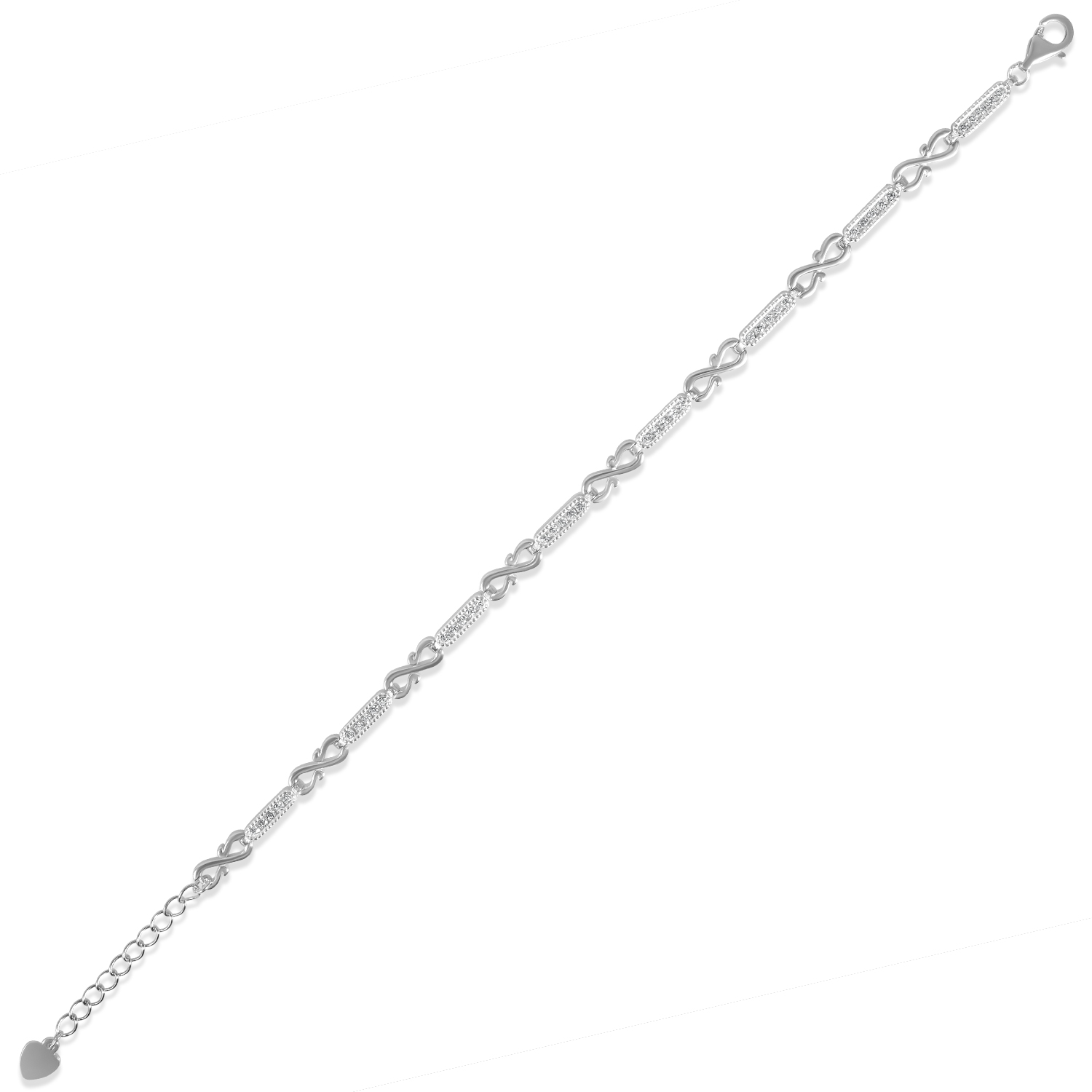Bratara argint cu semnul infinitului si pietre zirconia Silver Infinity Spark