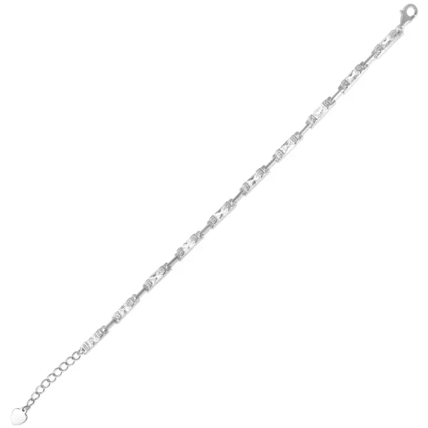 Bratara argint cu pietre Zirconia dreptunghiulare Silver Linear Crystal