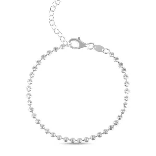Bratara argint cu bile finisate Silver Bead Flow