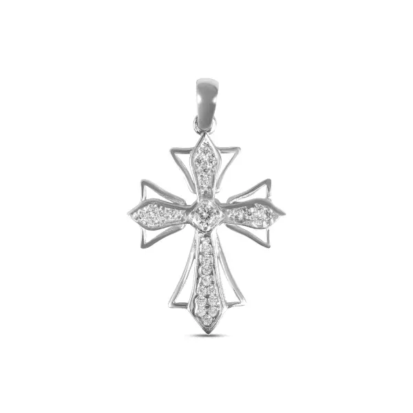 Pandantiv argint in forma de cruce cu pietre Zirconia Crystal Cross