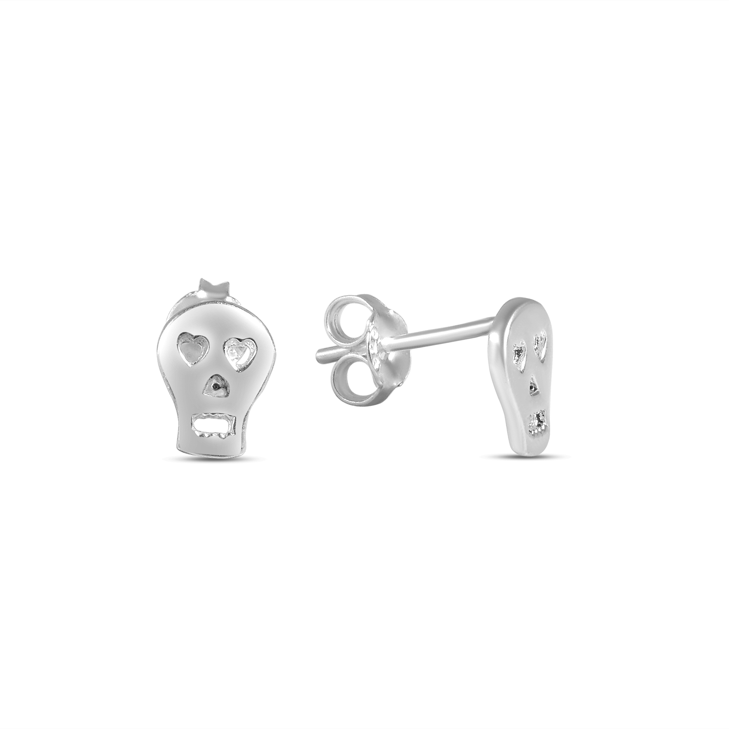 Cercei argint in forma de craniu Skull Mini Shape