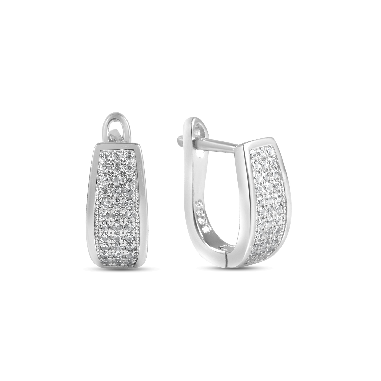 Cercei argint cu pietre Zirconia Silver PavÃ© Elegance