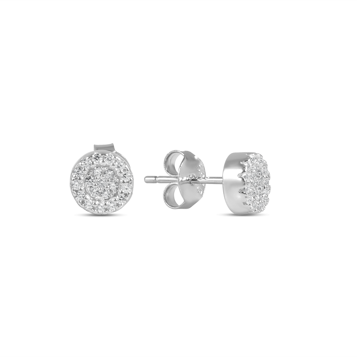 Cercei argint rotunzi cu pietre Zirconia Silver Circle Glow