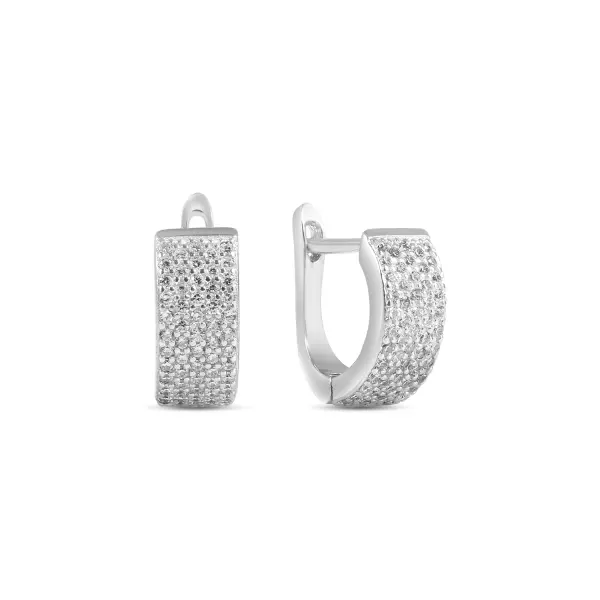 Cercei argint arcuiti cu pietre Zirconia Curved Crystal Glow