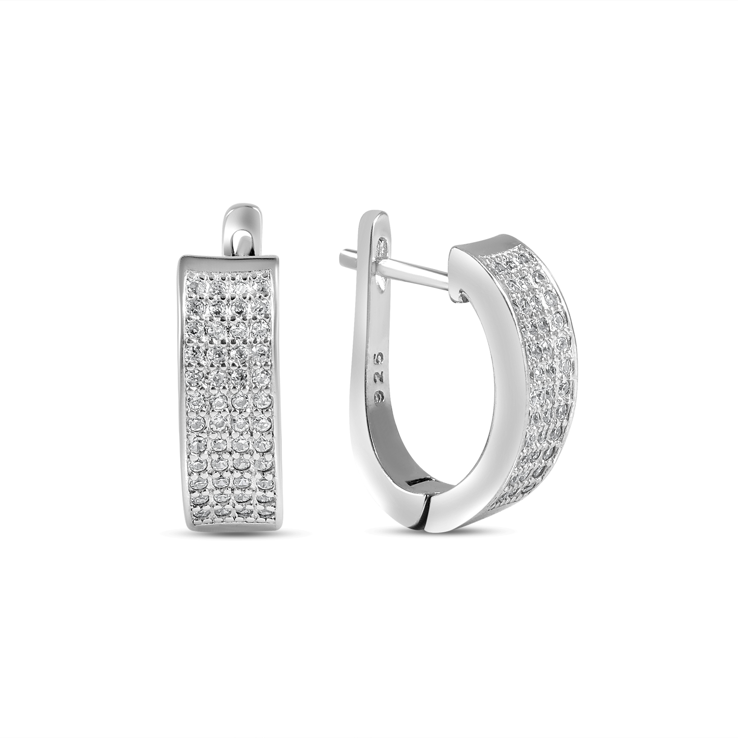 Cercei argint cu pietre Zirconia Silver Dome Spark